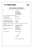 Izjava o usaglašenosti električni grejači uređaj TDS 75 R / TDS 120 R (INT)