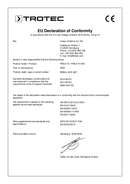 Izjava o usklađenosti akumulatorska radna lampa PWLS 10 / PWLS 10-20V (INT)